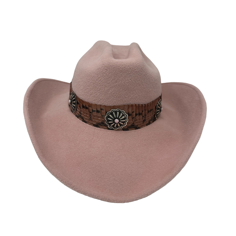 Le Twat Blush Nude with Silver & Coral Conchos