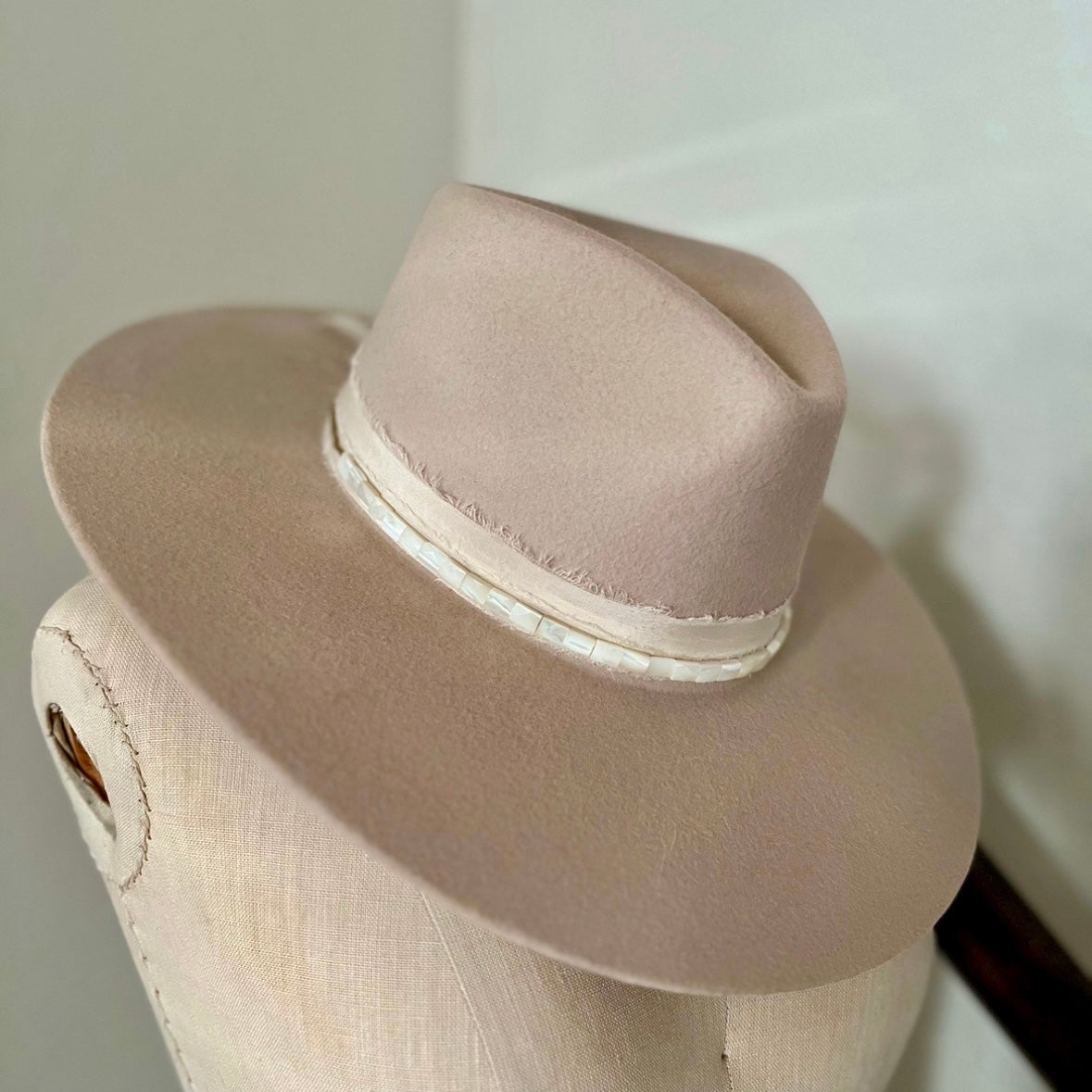 Rose Rust - Mother of Pearl Beaded Hat Band