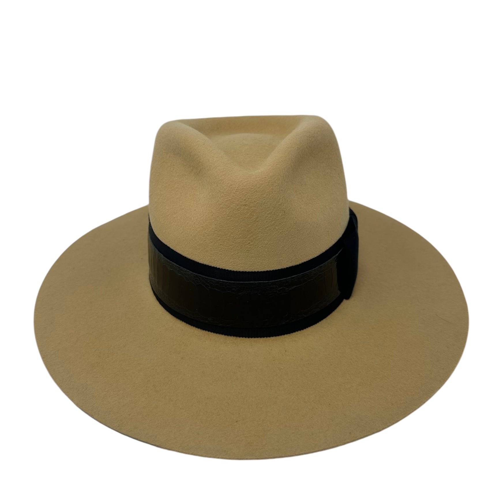 Camel & Black Ostrich Fedora