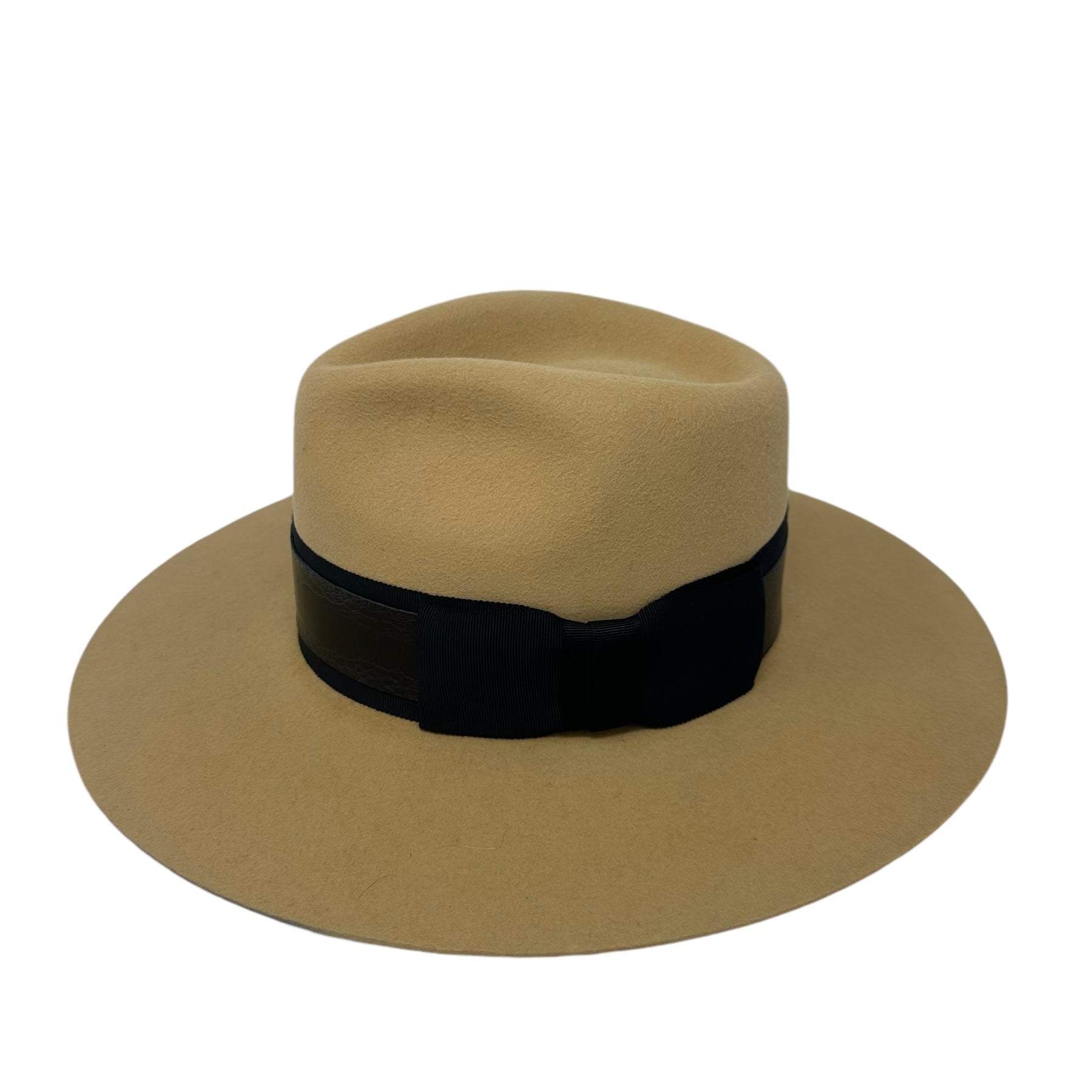 Camel & Black Ostrich Fedora
