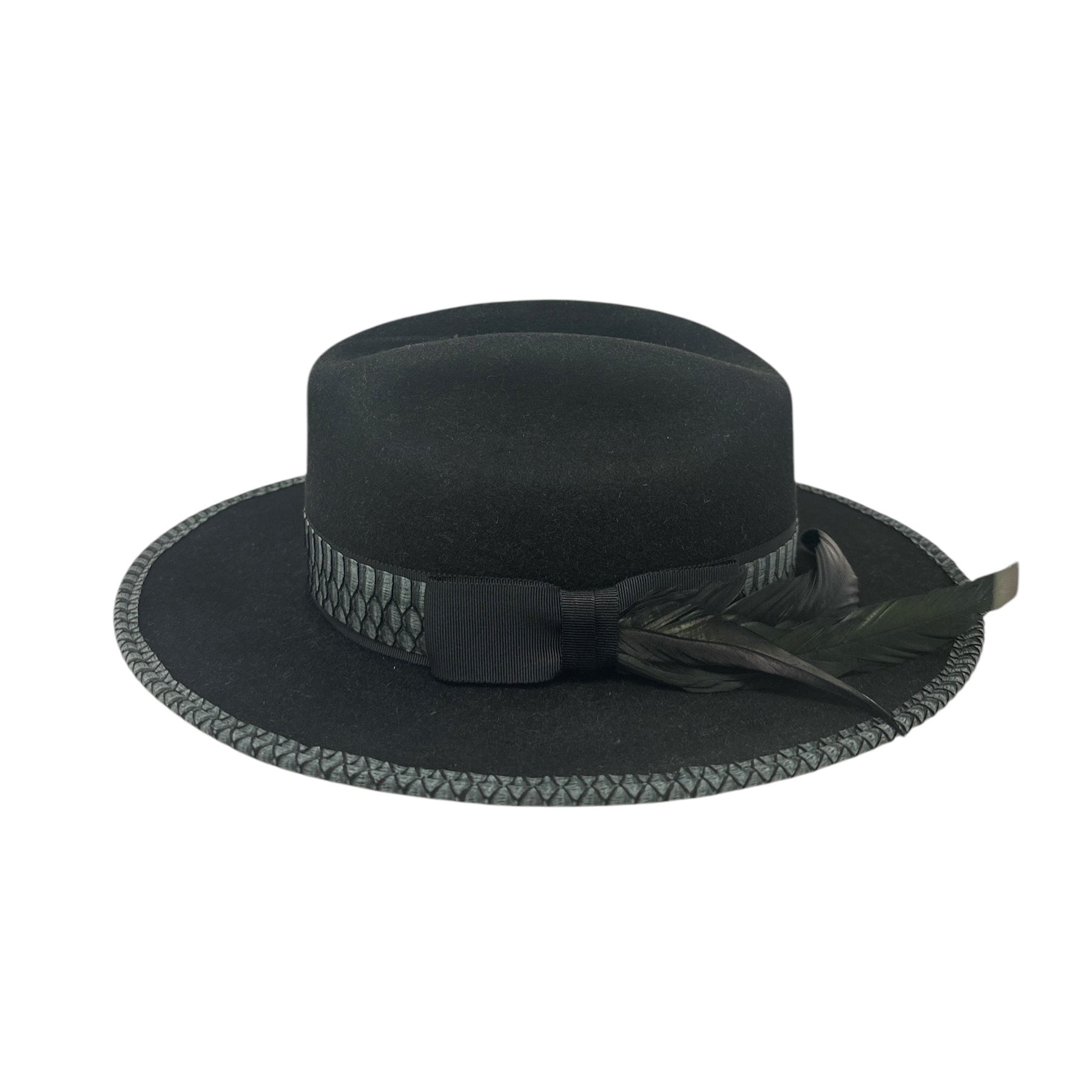 Black Open Road with Washed Denim Python