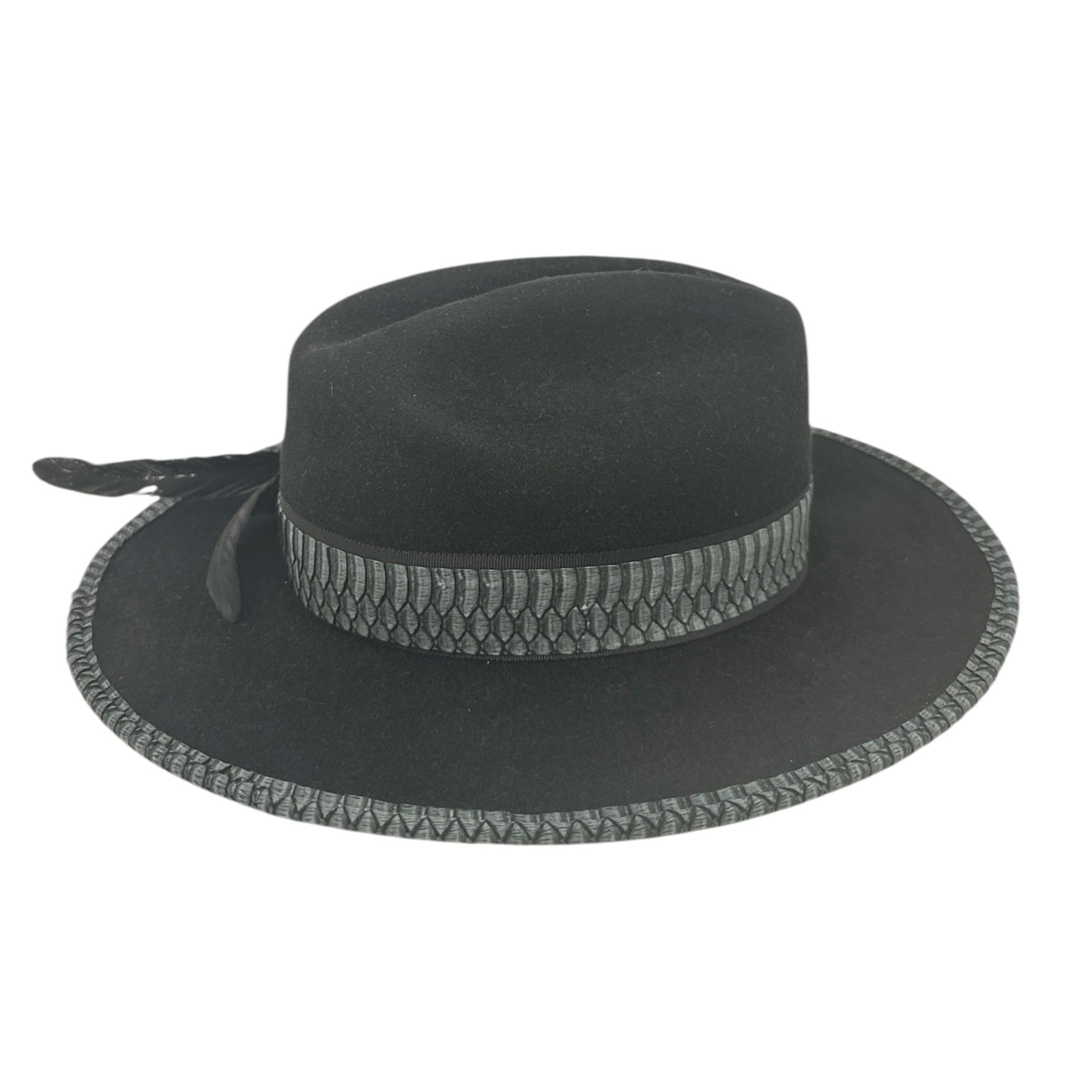 Black Open Road with Washed Denim Python