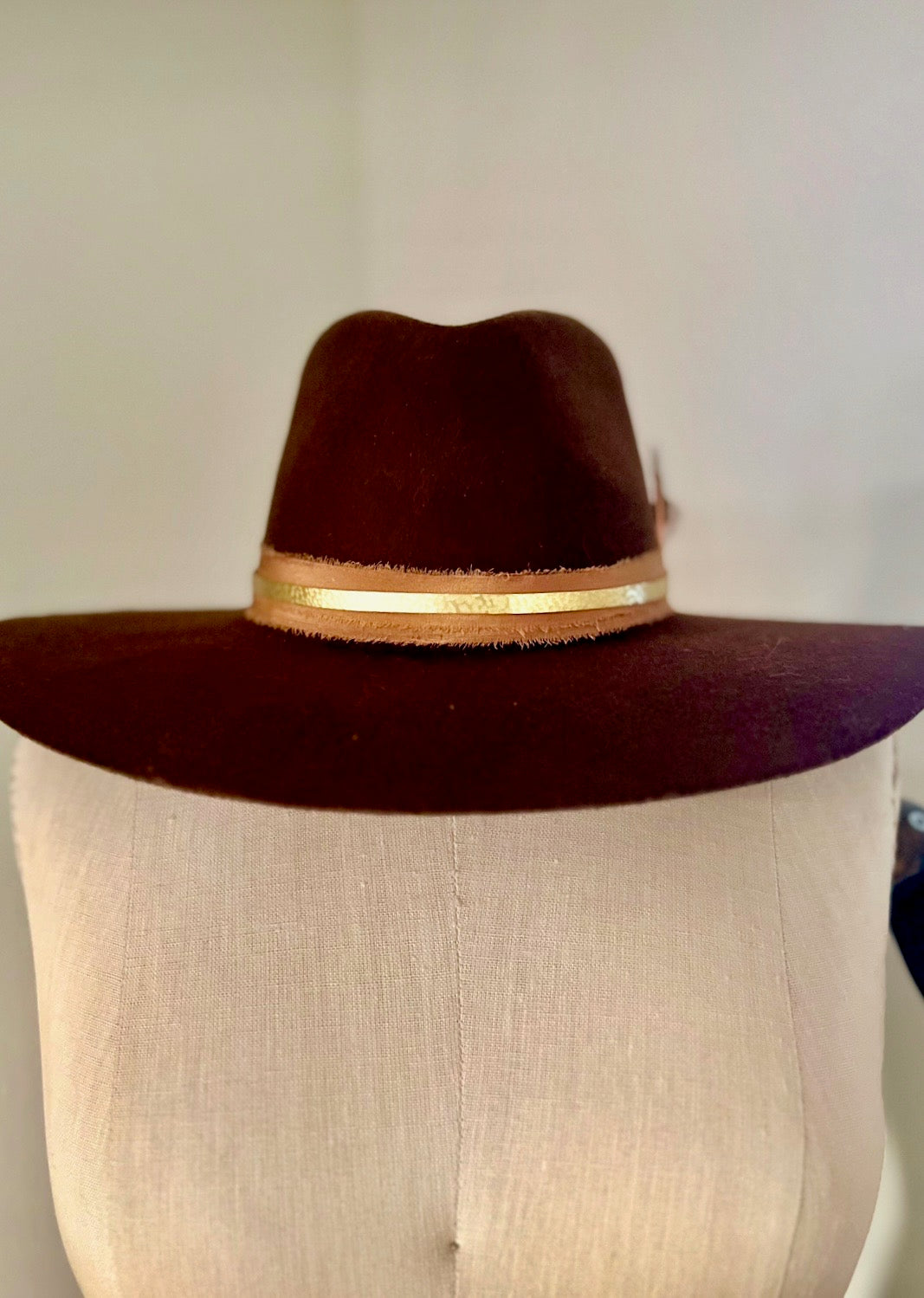 Rose Rust - Small Brass Cuff Hat Band